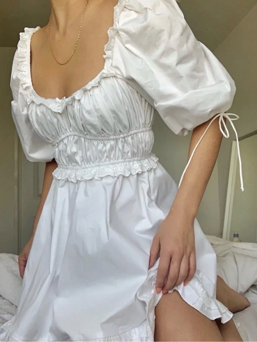 Forever 21 White Lightweight Dress Babydoll